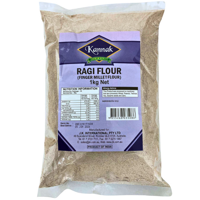 KANNAK-RAGI FLOUR-1KG-FLKRF1 – Lotus Food Stores Pty Ltd