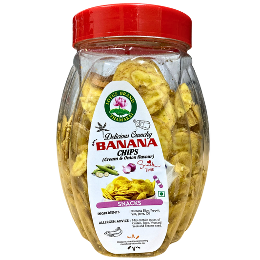 BANANA CREAM AND ONION CHIPS