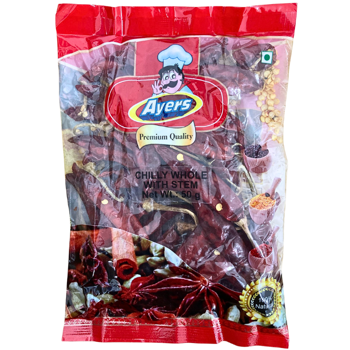 DRIED WHOLE CHILLY WITH STEM