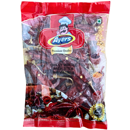 DRIED WHOLE CHILLY WITH STEM