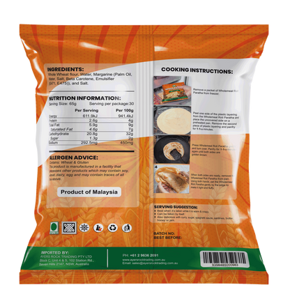 WHOLEMEAL ROTI PARATHA 20PCS